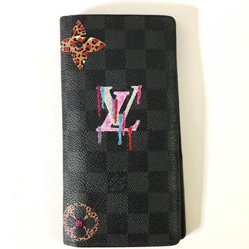 Louis Vuitton Damien Graphite Brazza Handpainted